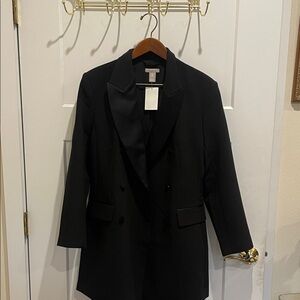 H&M Black Double-Breasted Blazer Jacket